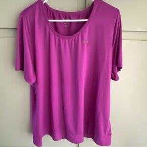 Reebok Women's Short Sleeve Tee Shirt Size 18/20 Purple Activewear Dri-Fit